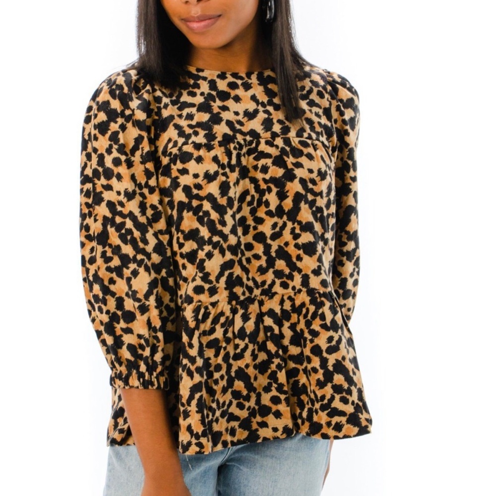 THML Leopard Babydoll Top.  Size Small.